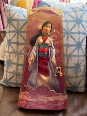 Disney Mulan Doll in Red, Lavender & Pink Kimono